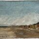 Maurice Bonin. Seaside 1951. Oil on panel 35 x 27cm