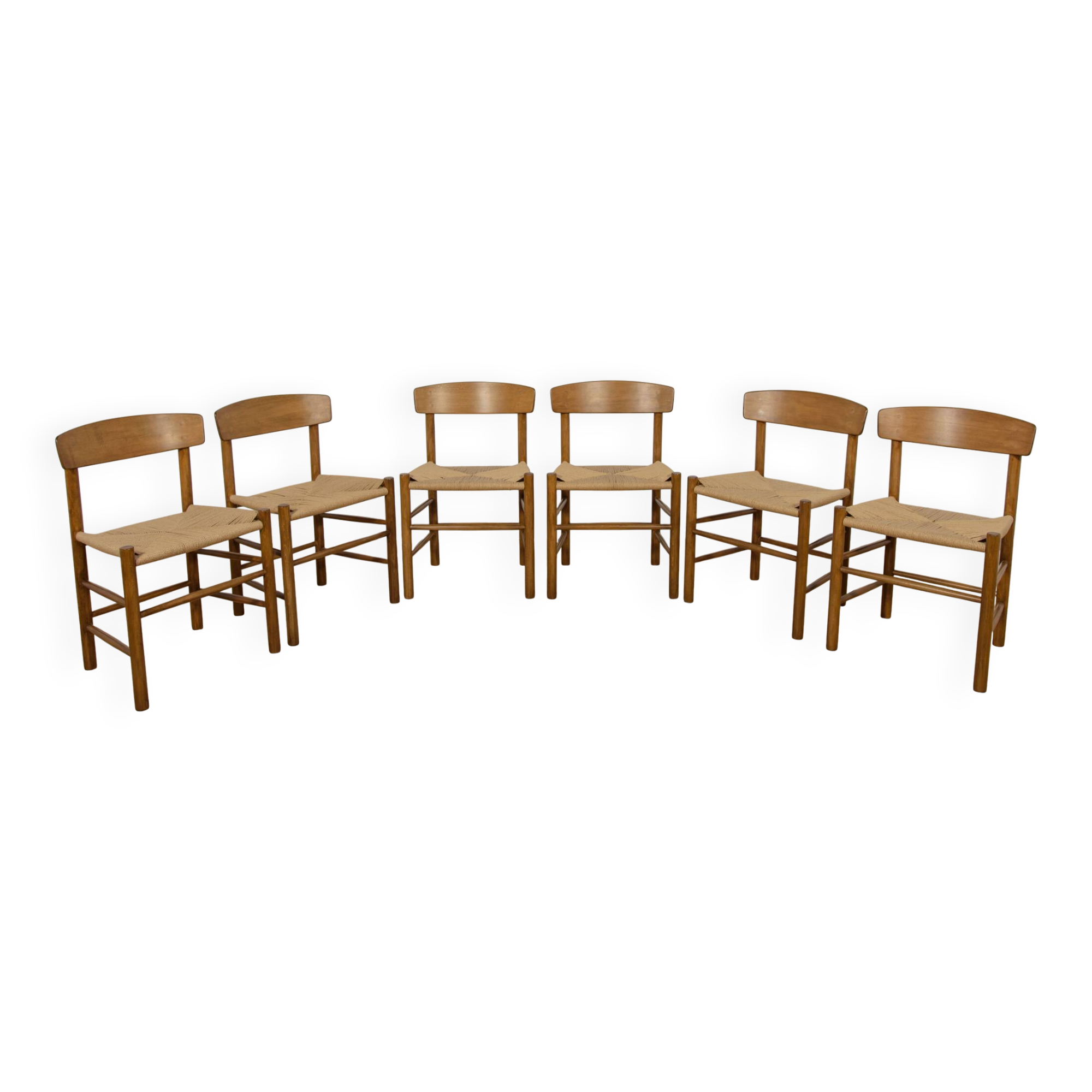 J39 Folkchairs Chairs by Børge Mogensen for FDB Møbler, Denmark, 1960s, Set