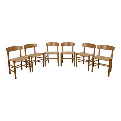 Chaises J39 Folkchairs par Børge Mogensen pour FDB Møbler, Danemark, 1960s, Set