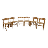 J39 Folkchairs Chairs by Børge Mogensen for FDB Møbler, Denmark, 1960s, Set