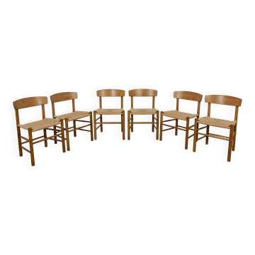 J39 Folkchairs Chairs by Børge Mogensen for FDB Møbler, Denmark, 1960s, Set