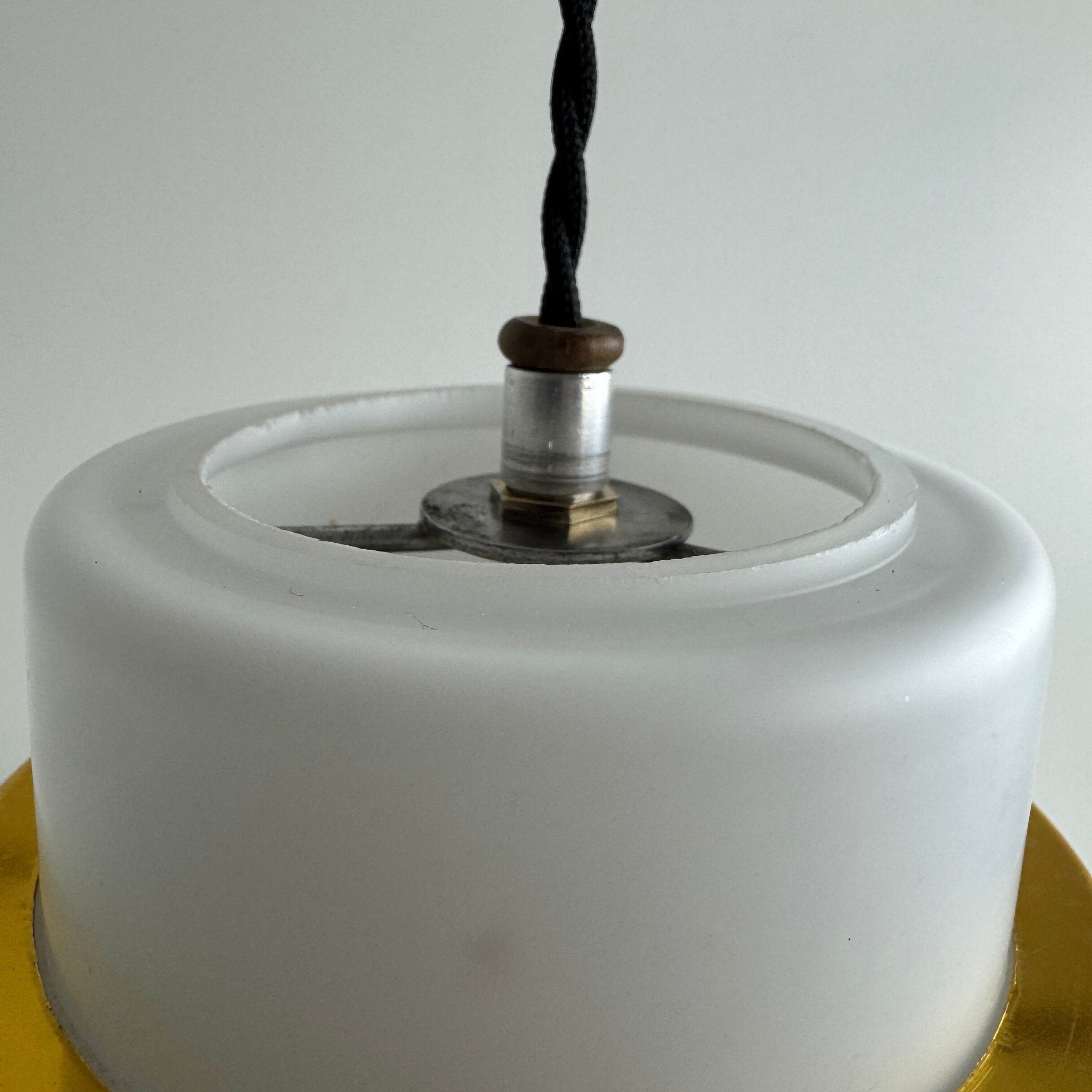 Vintage opaline suspension light from the 1970s