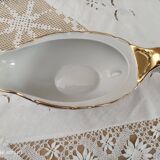 White porcelain saucière evor france frieze golden crosses