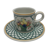 Coffee cup and saucer Villeroy & Boch wicker flower pattern