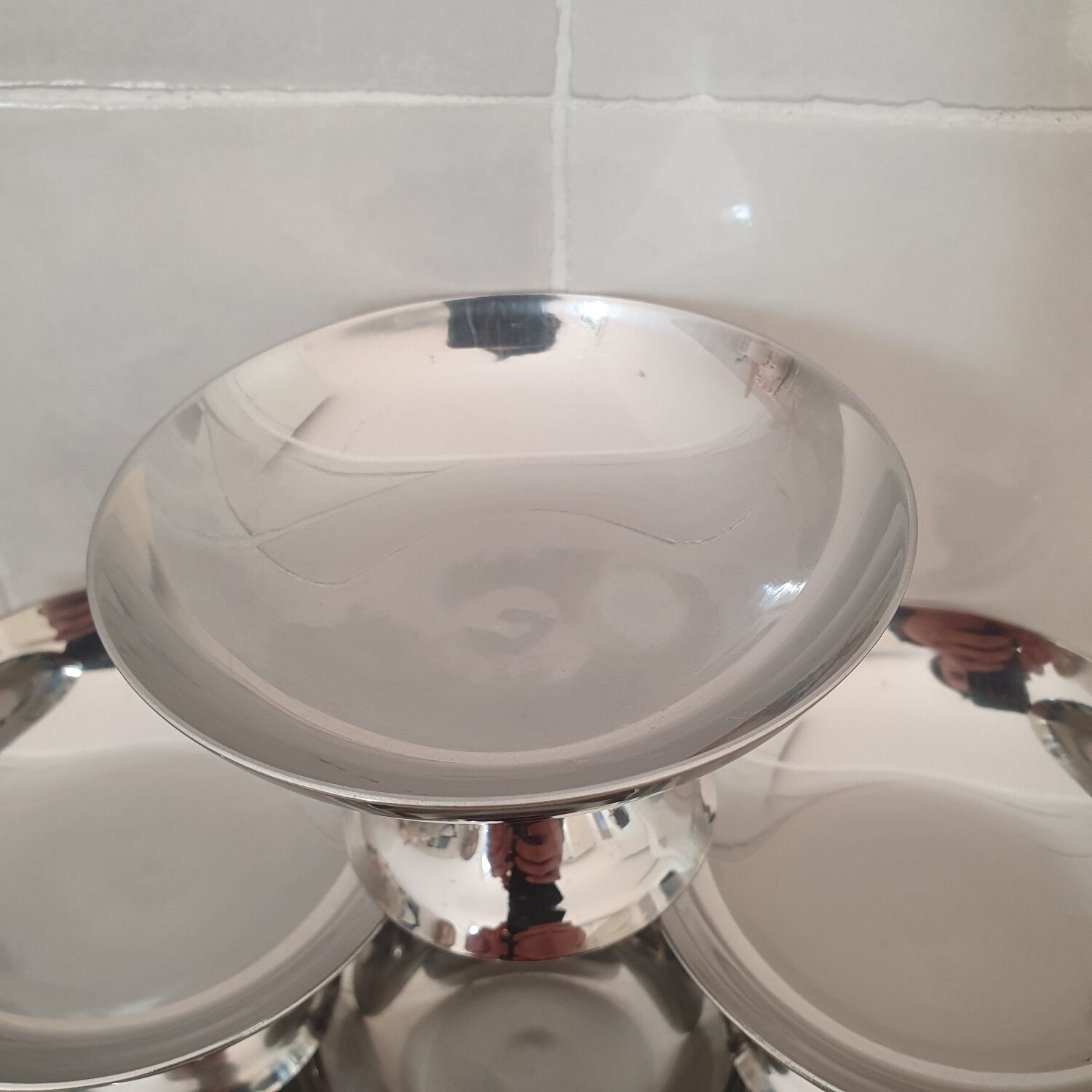 6 stainless steel 18/10 dessert bowls