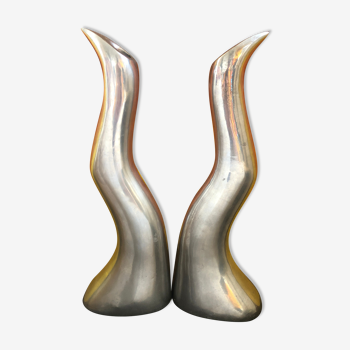 Pair of anna everlund modernist design candle holders
