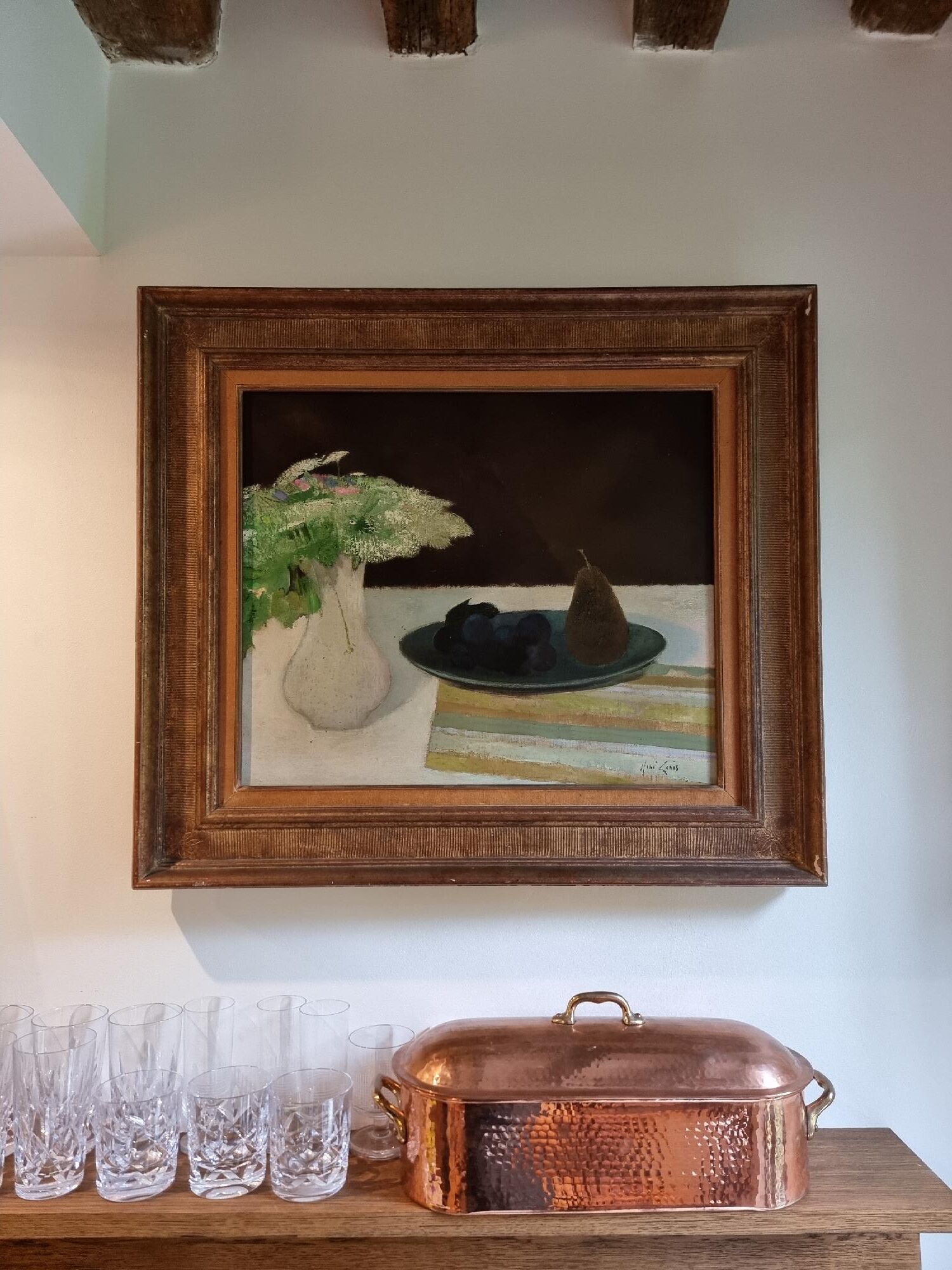 Huile sur toile, nature morte par René Genis