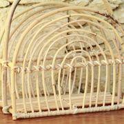 Vintage rattan magazine holder