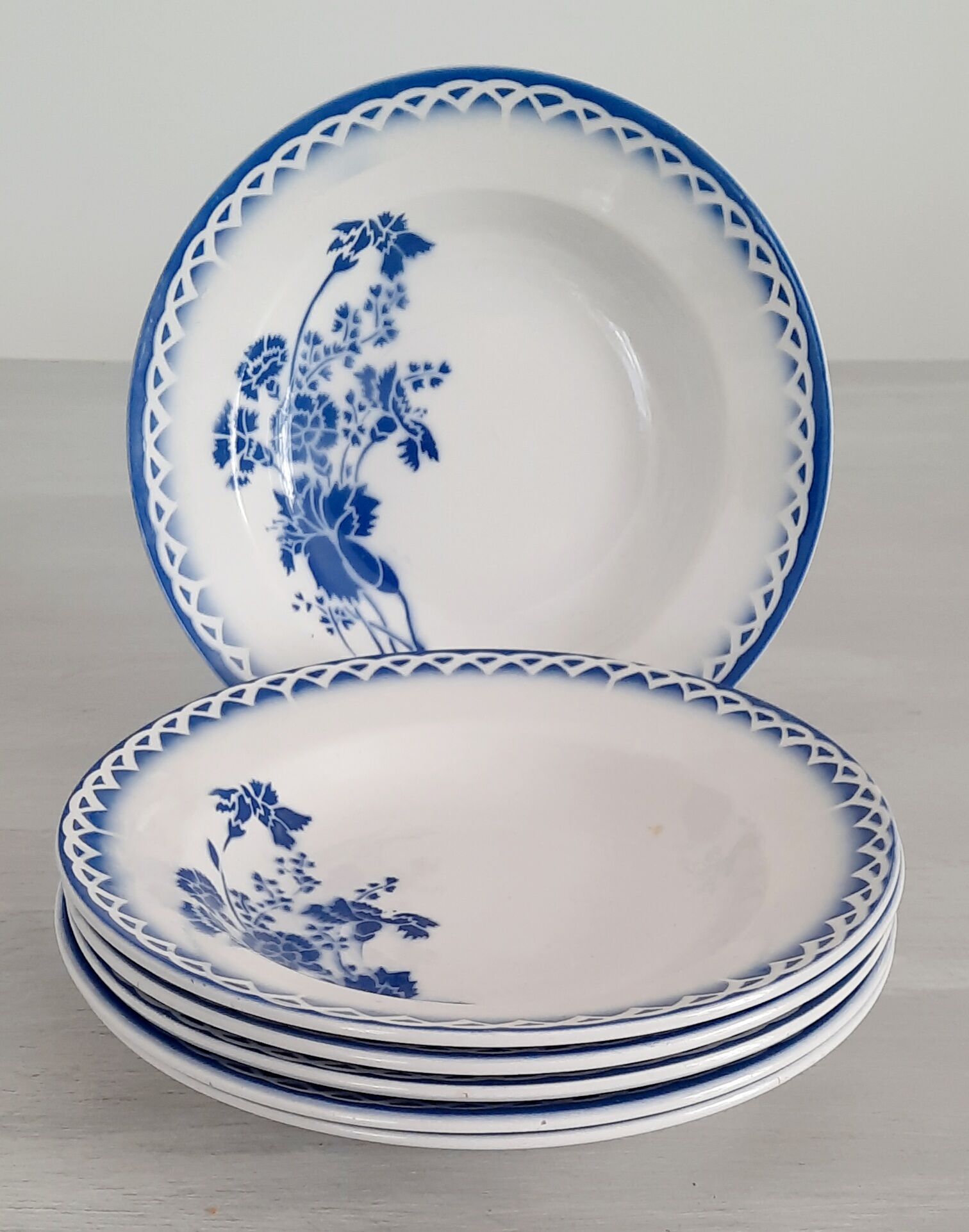Plates hollows earthenware old Digoin Sarreguemines - model annick - vintage