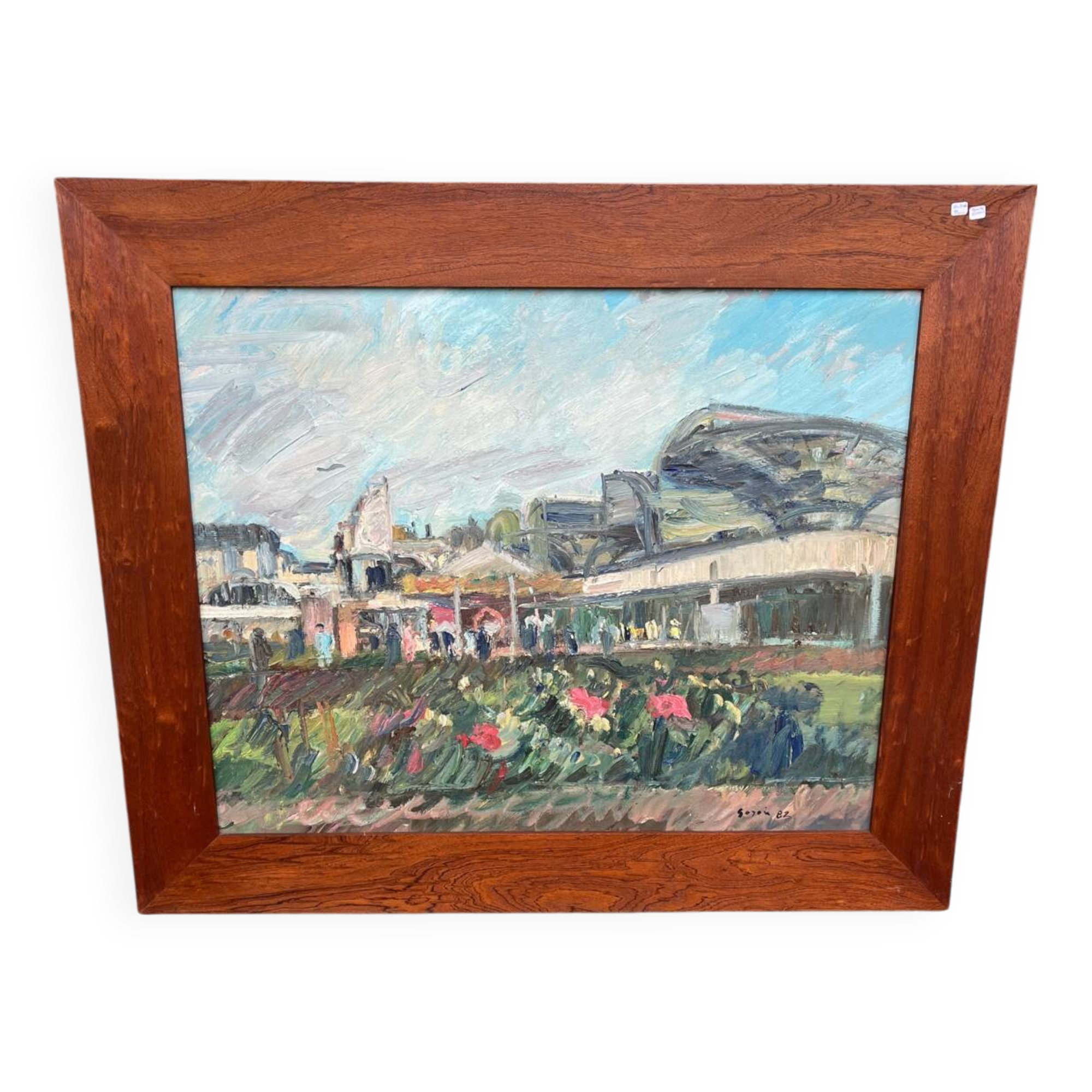 Large painting Les Halles de Paris Pierre Gogois