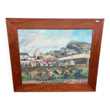 Large painting Les Halles de Paris Pierre Gogois