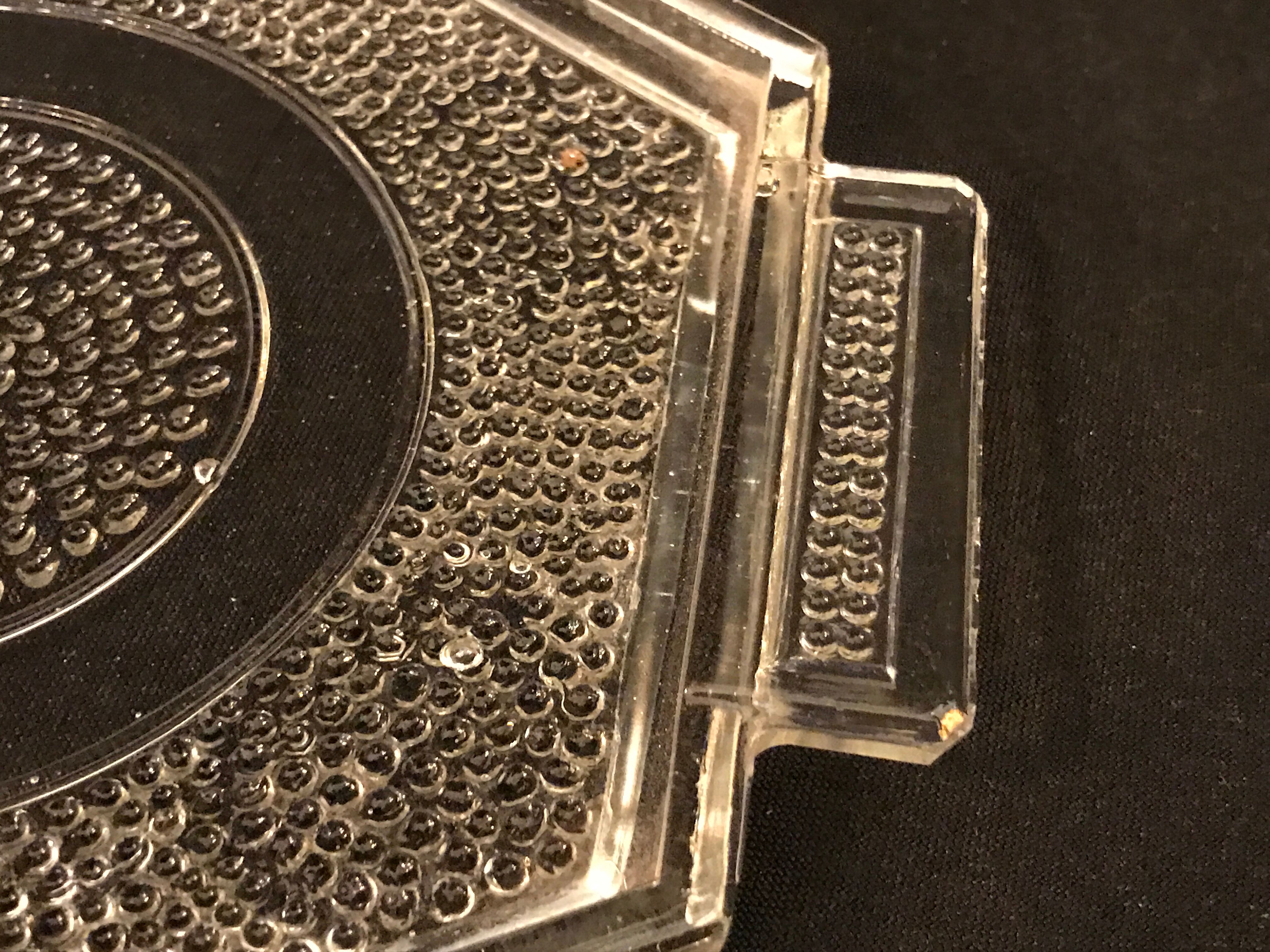 Hexagonal art deco glass top underplate