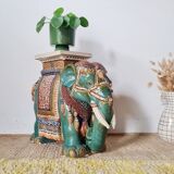 Plant stand - Vintage elephant stool in glazed ceramic