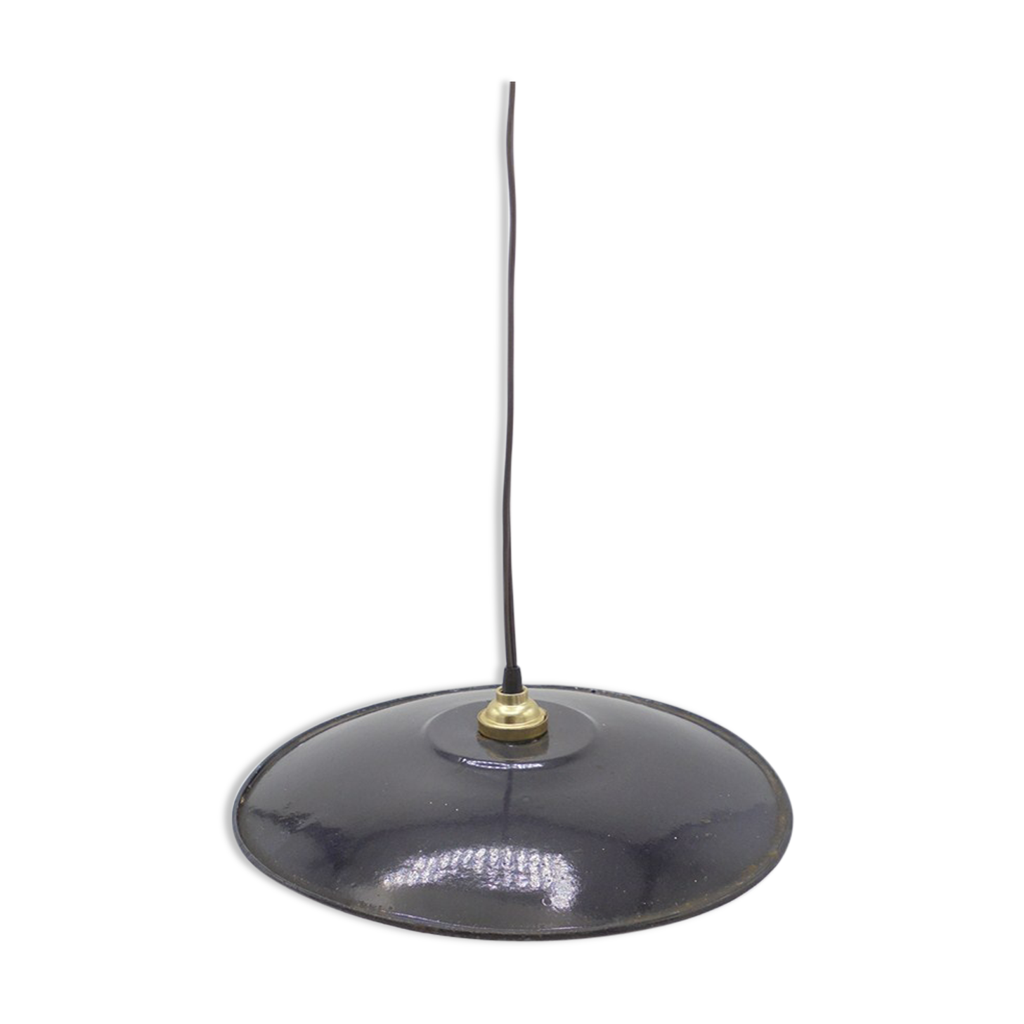Black enamelled iron hanging lamp