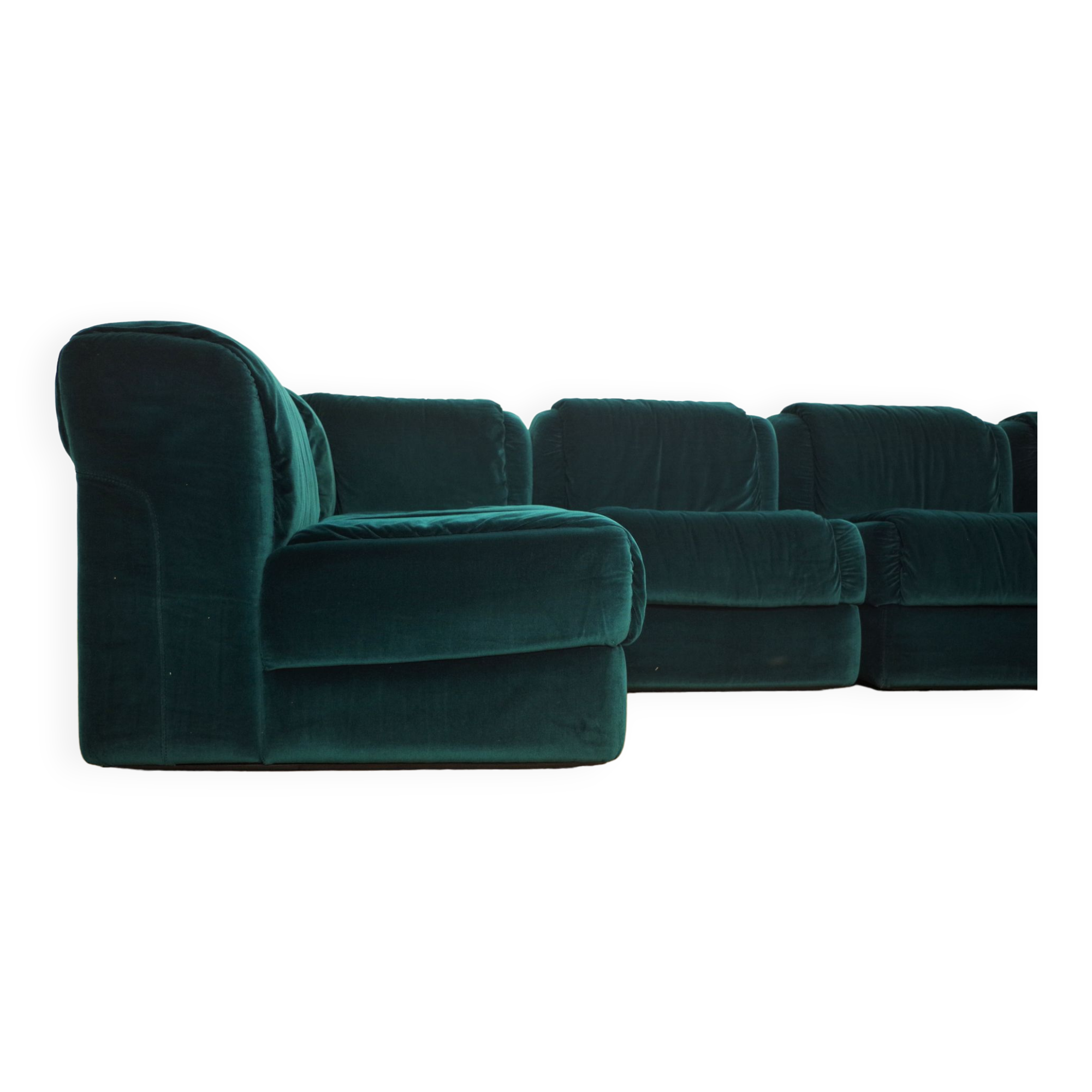 Fauteuils en Chenille de Seven Salotti, 1970s, Set de 5