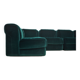 Fauteuils en Chenille de Seven Salotti, 1970s, Set de 5