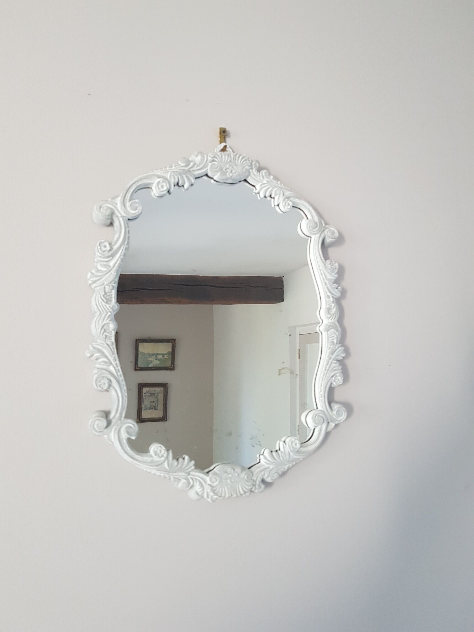 Mirror floral decoration patinated gray 38€