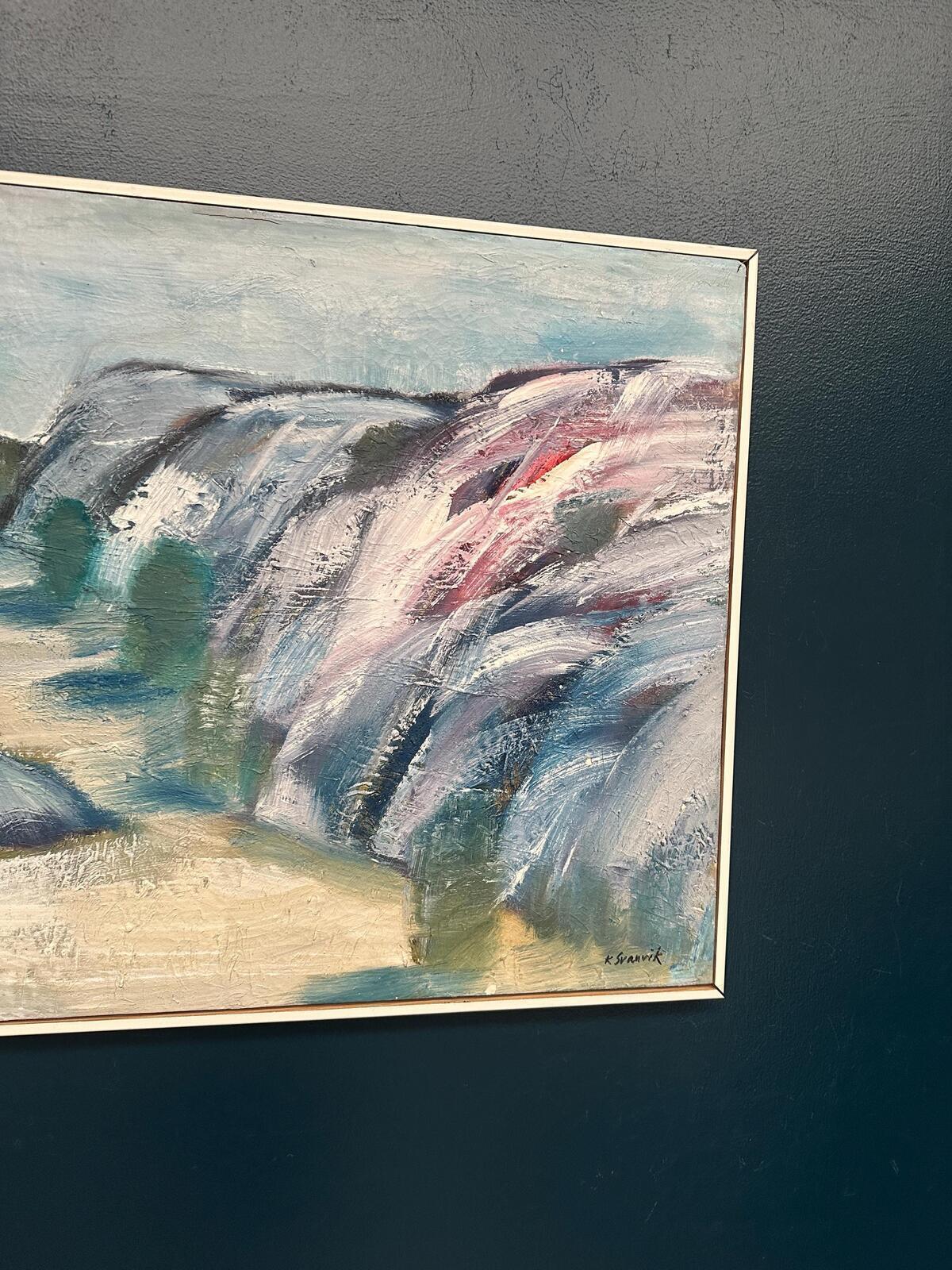 Swedish Oil on Canvas – “Valleys” by K. Svanvik – Signed