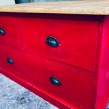 Bright red chest of drawers