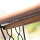 Old industrial table with sewing machine base – solid wood