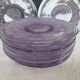 Moulded glass dessert plates – floral pattern – 1930s–1950s