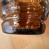 Daum Art Deco vase signed DAUM Croix de Lorraine Nancy FRANCE, smoked glass, faceted vase.