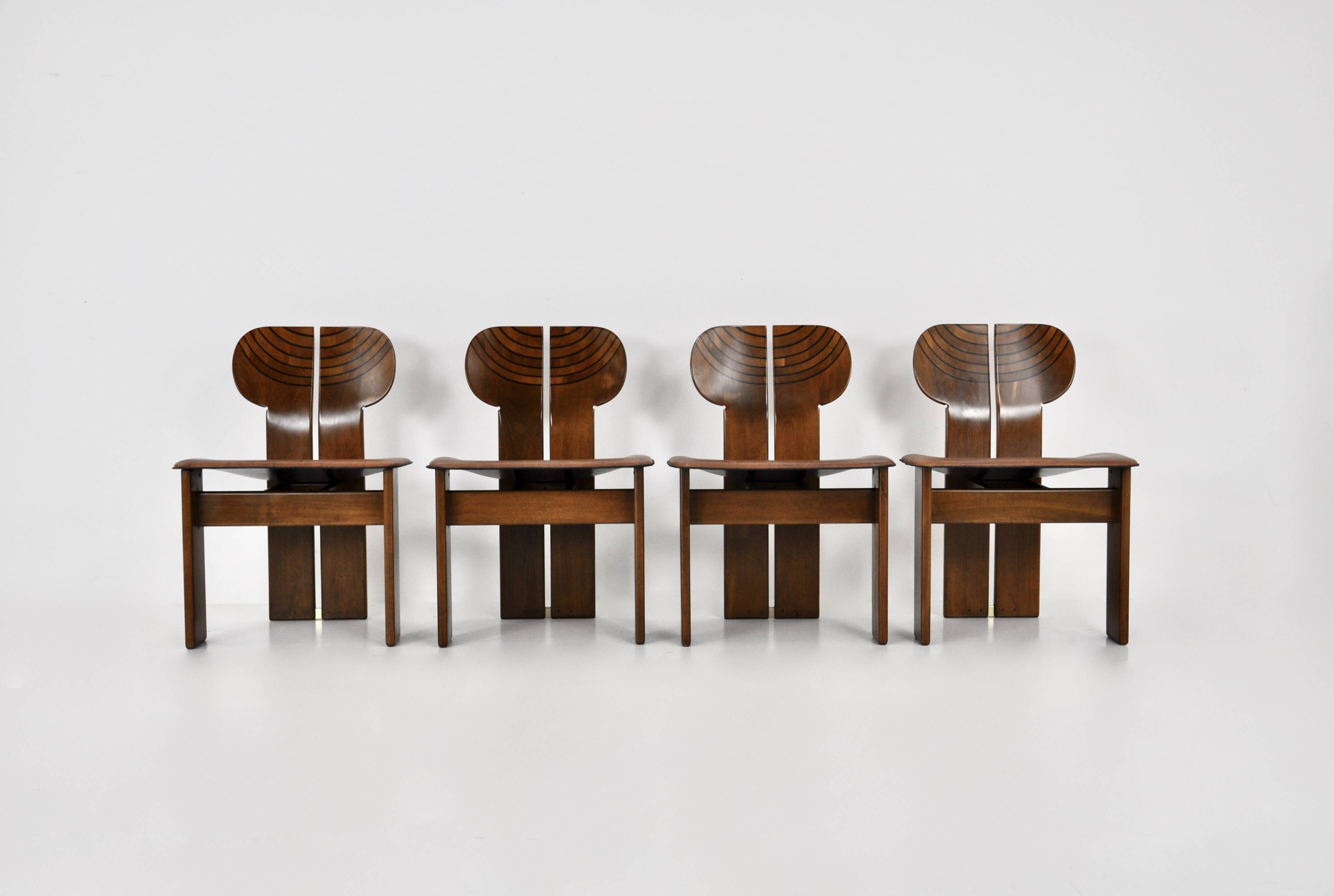 Africa dining chairs by Afra & Tobia Scarpa for Maxalto, 1975, set of 4