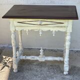 Small Renaissance-style patinated desk table with 1 drawer