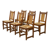 Set of 6 brutalist chairs from the 1950s.