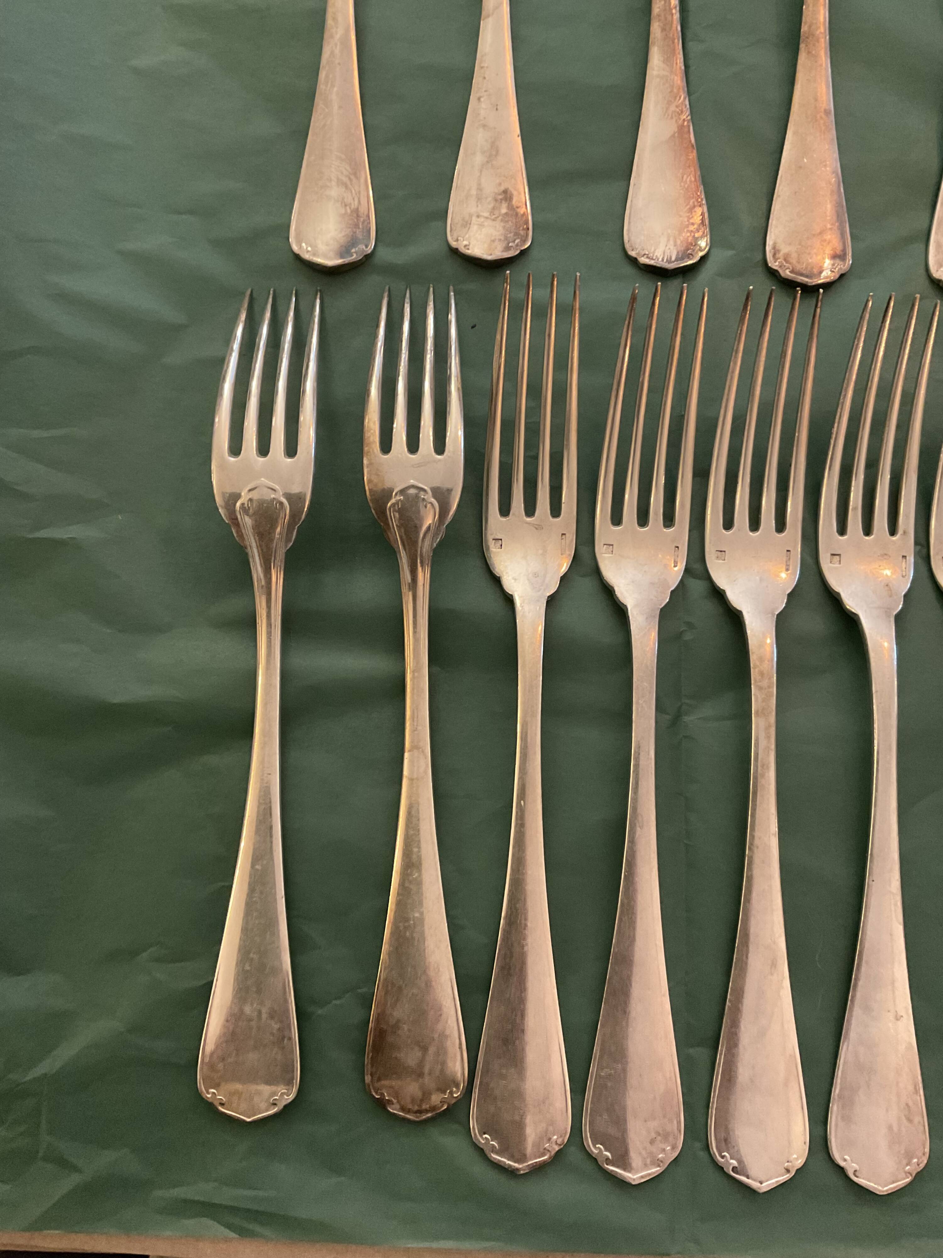 Set of 11 forks and 11 spoons Christofle Japan model