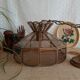 Brass suspension and smoked glass - vintage