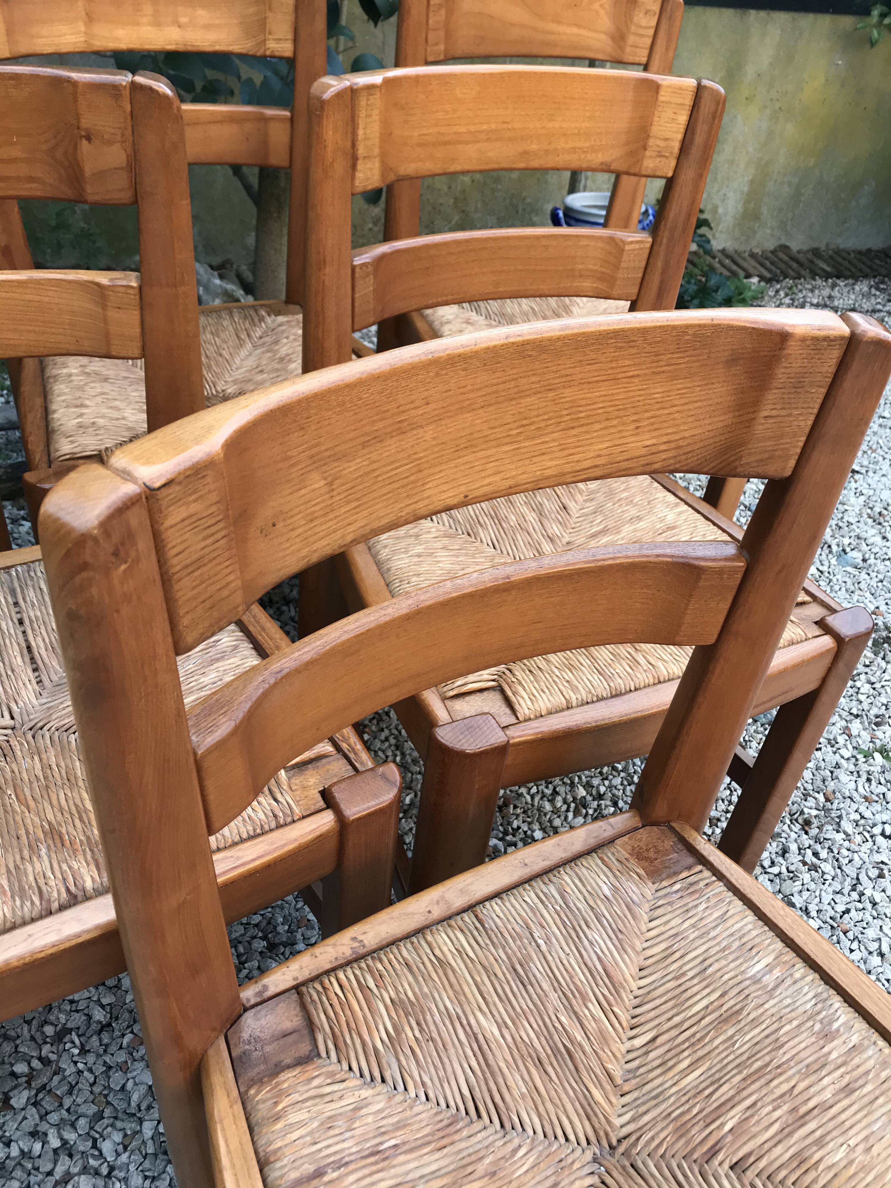 Chaises en orme vintage années 80