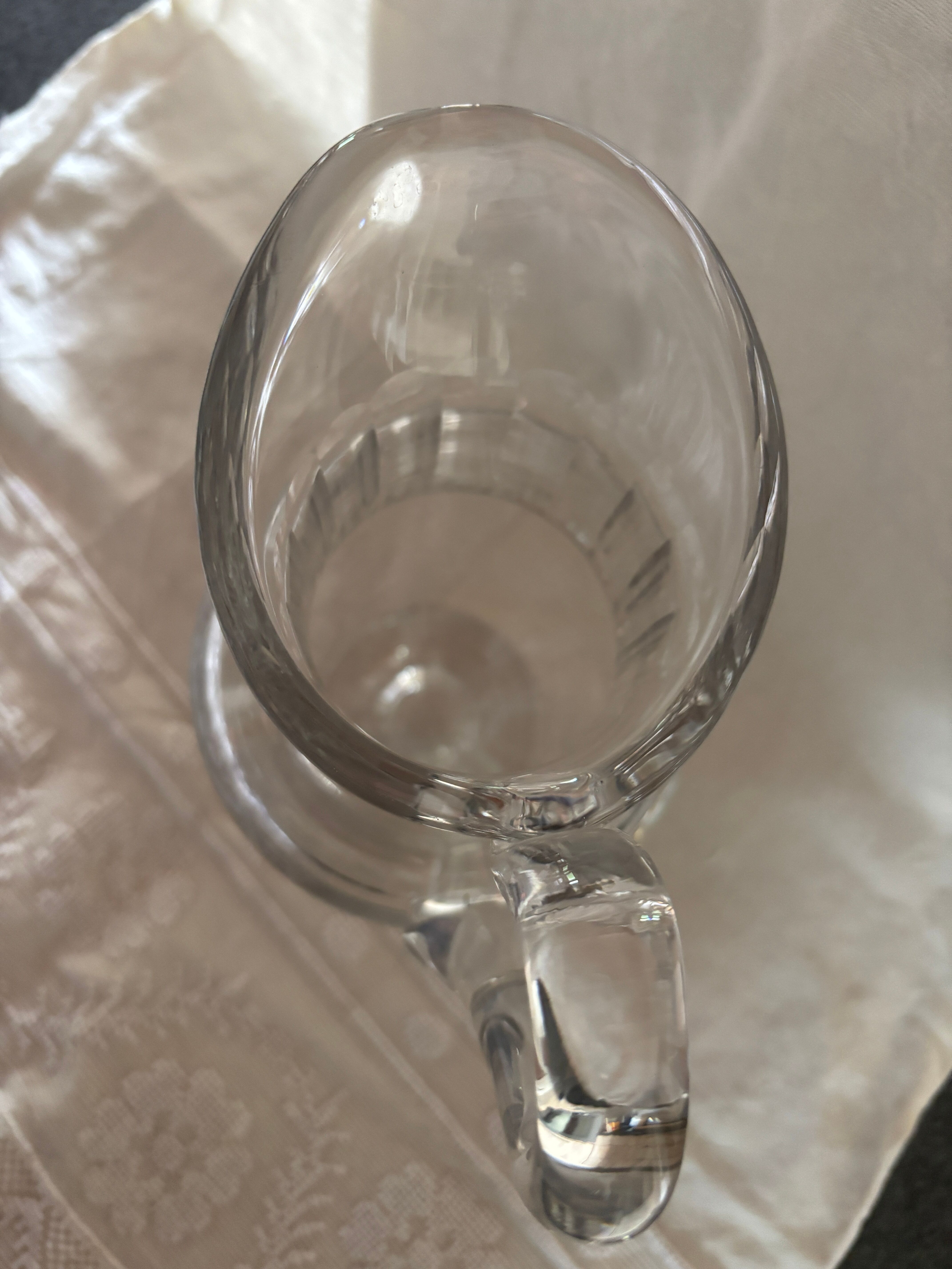 Crystal water jug by Saint-Louis signed – antique engraved service