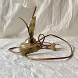Old brass accent lamp in the shape of a flower