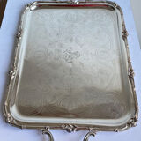 Old flat tray of service Christofle model rockeries silver metal