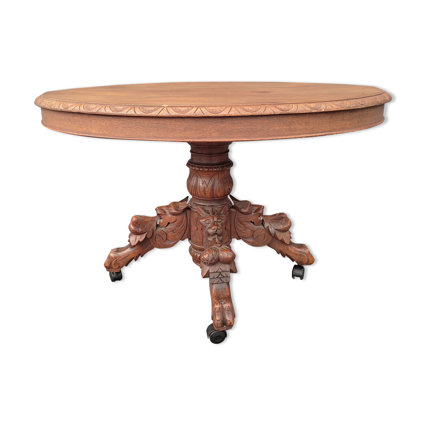 French table in extendable solid oak