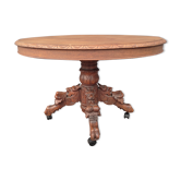 Table française en chêne massif extensible