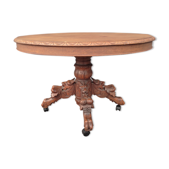 French table in extendable solid oak