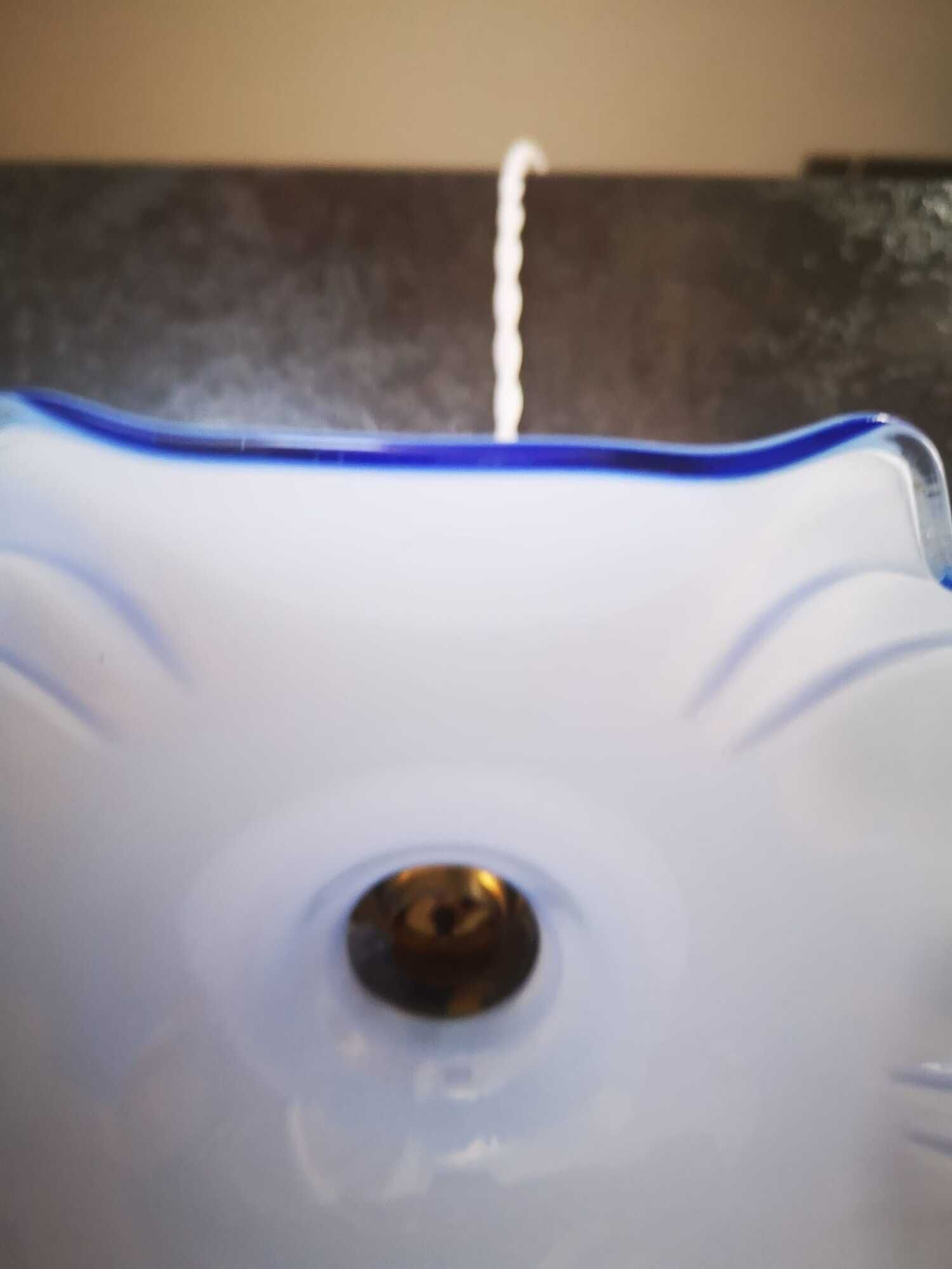 Hanging lamp ballad opaline blue art deco 1930 unusual shape ø 23.5