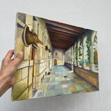 Old oil painting on canvas