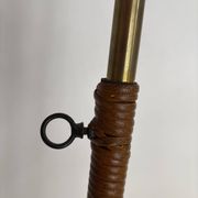 Diabolo floor lamp from the 1950s - brass & rattan - Lunel style - vintage design