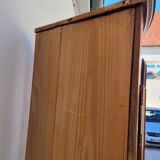 Encoignure armoire d'angle vitré en merisier ancienne 1900s
