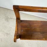 Solid oak bench. Folk art