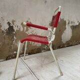 Vintage red scoubidou children's chair