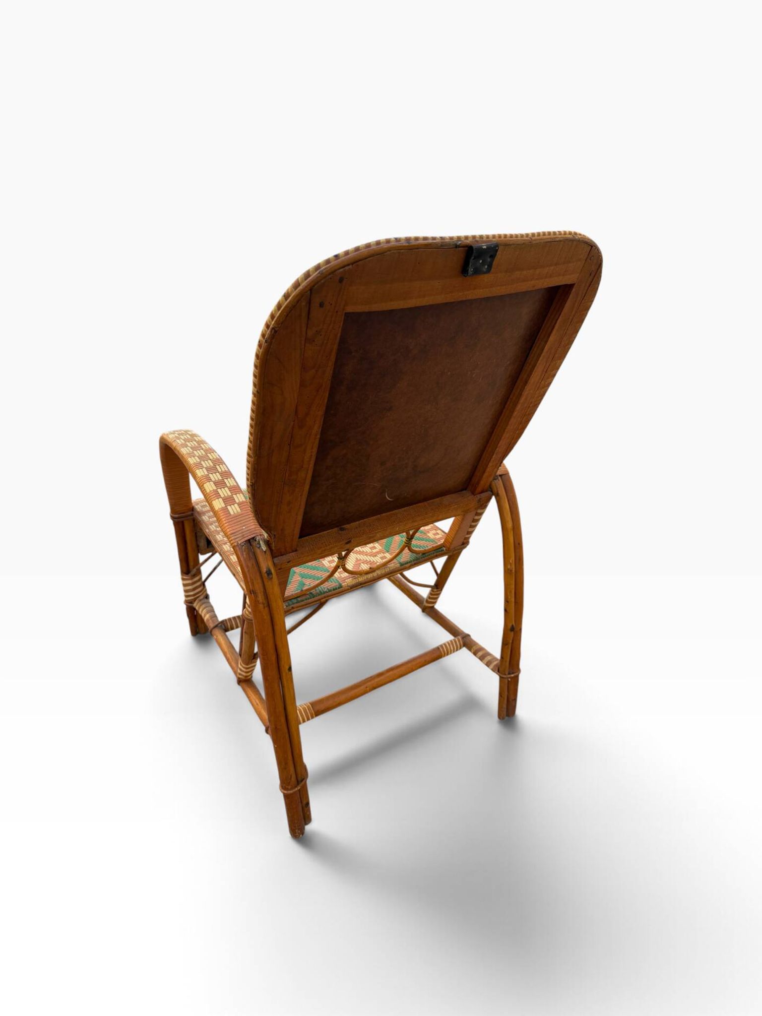 Fauteuils en rotin éclissé style Audoux Minet des années 50 F