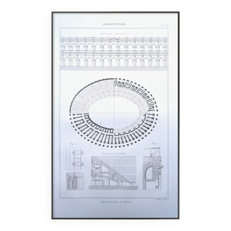 Imprimée en 1851, Arènes de Nîmes.