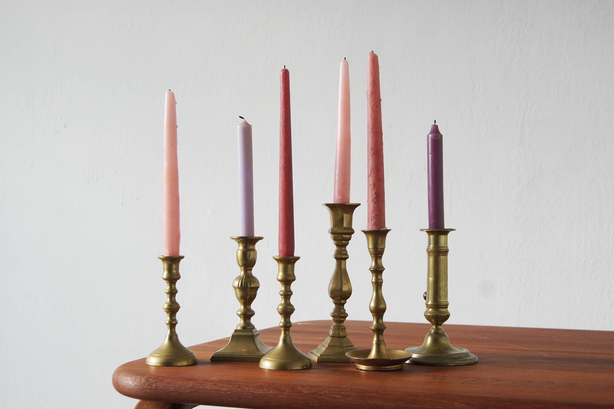 Vintage Brass Candlesticks, 1960s, Set of 6