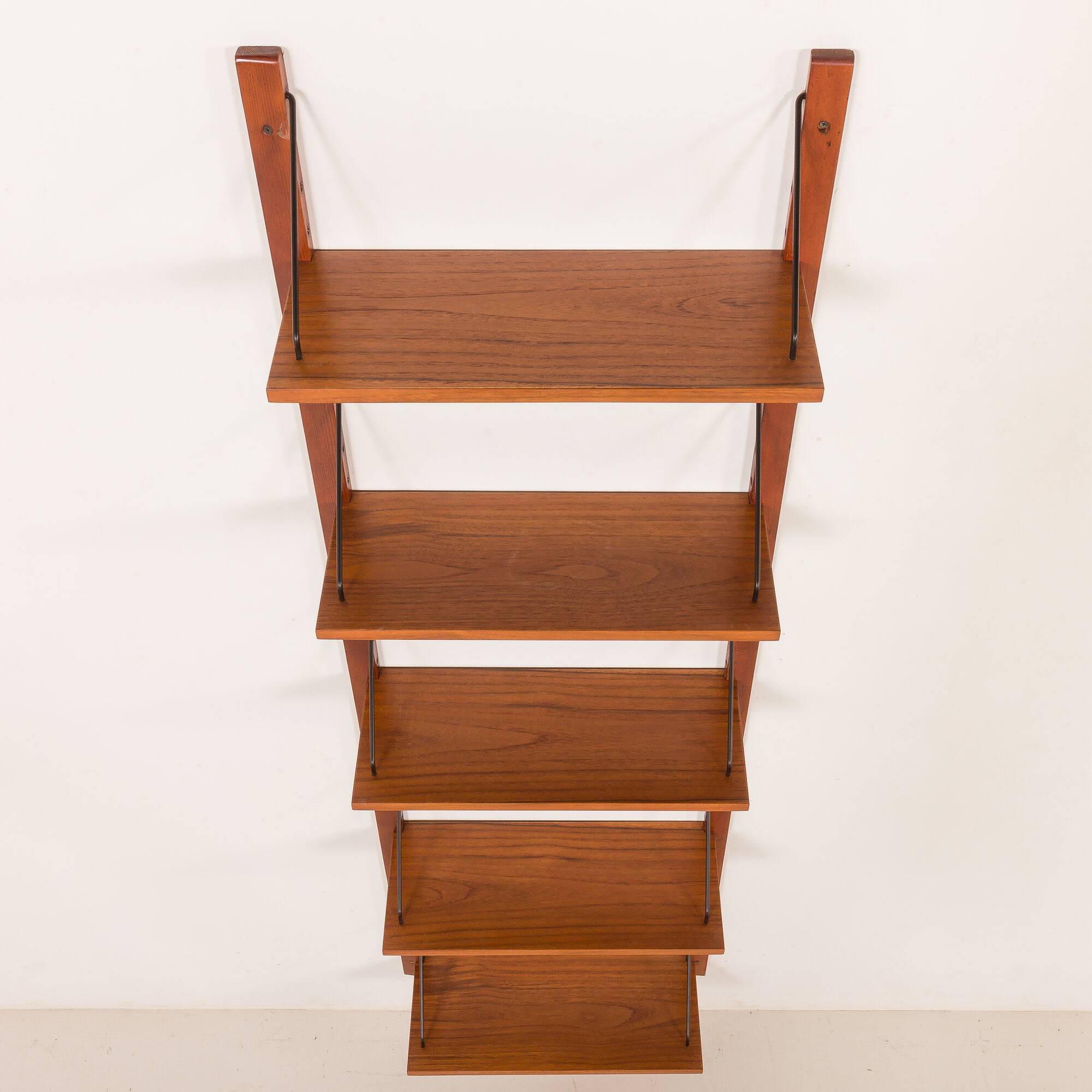 Mid century modern teak  upcycled shelving unit