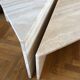 Table basse triangle travertin up & up vintage 1970 Italie