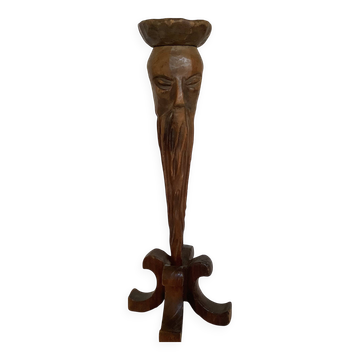 Large wooden candle holder